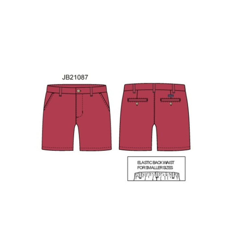 Janie and Jack - Boys with Red Gd Twill Ff Short Smbas