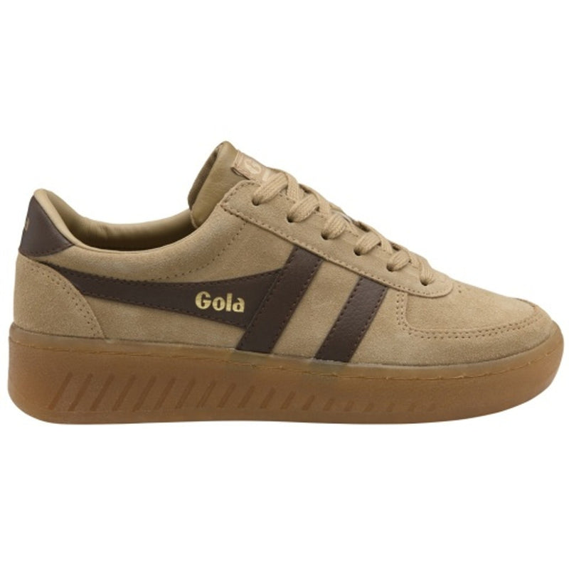 Gola - Womens Grandslam Suede Sneakers - Light Caramel/Dark Brown/Gum
