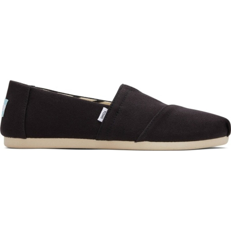 TOMS - Womens Alpargata Classic - Black Wide Width Recycled Cotton Canvas