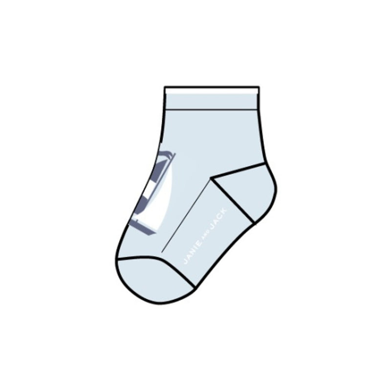 Janie and Jack - B Blue Sailboat Icon Sock E2