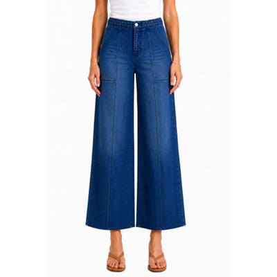 1822 Denim - Womens 27" Wide Leg Braided Waistband Jean