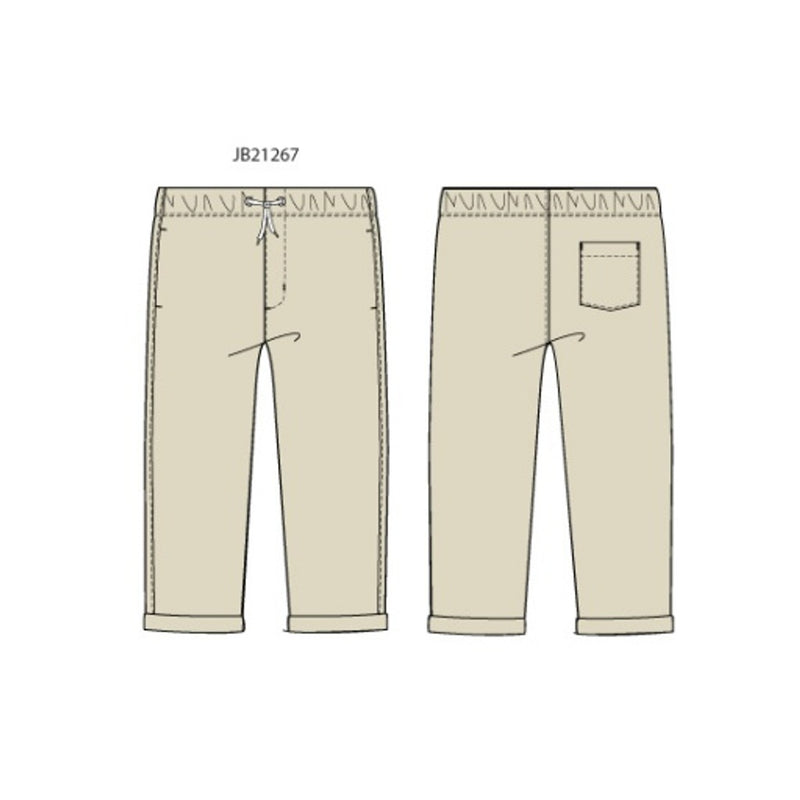 Janie and Jack - Boys with Es Light Khaki Straight Po Linen Pant Sm2