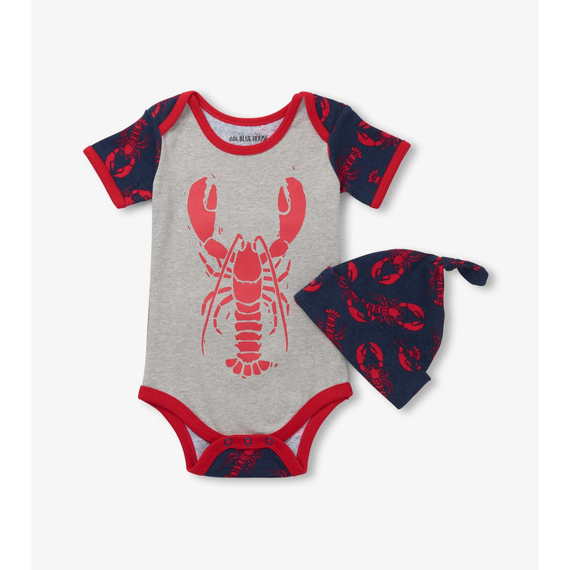 Little Blue House - Lobster Baby Bodysuit with Hat
