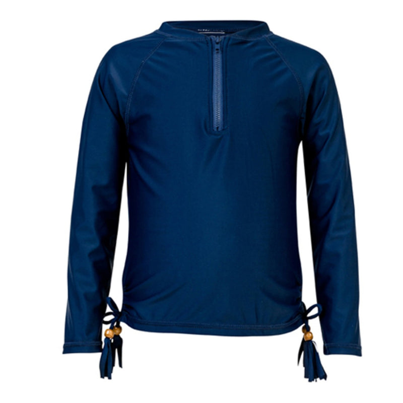 Snapper Rock - Girls Navy 1/2 Zip L/S Rash Top