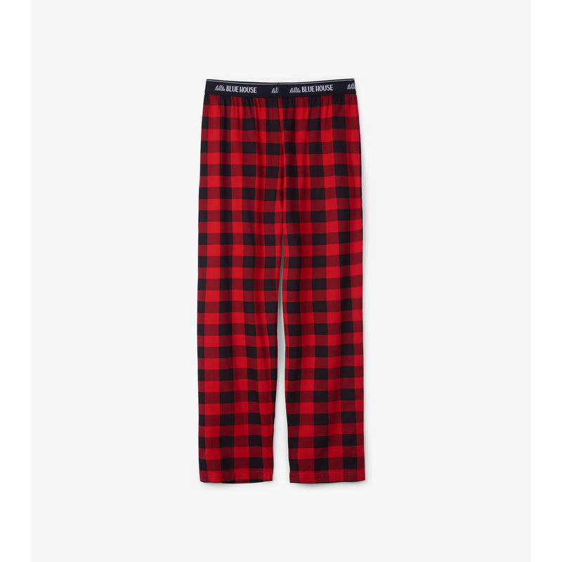 Little Blue House - Buffalo Plaid Mens Jersey Pajama Pants