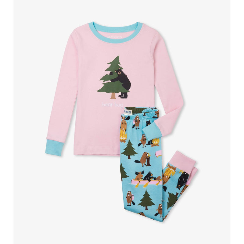 Little Blue House - Life in the Wild Pink Kids Appliqué Pajama Set
