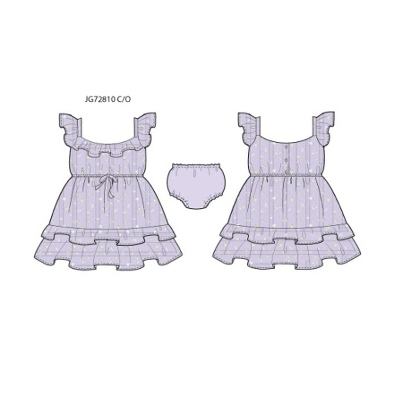 Janie and Jack - Girls with Es Prpl Flrl Dobby Dress Spbk