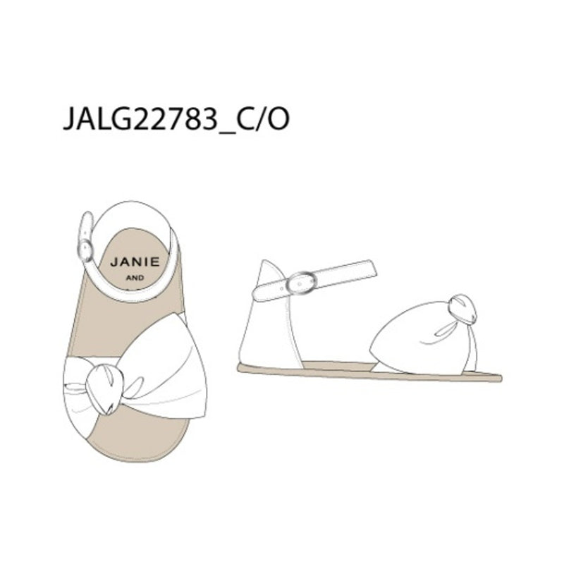 Janie and Jack - Baby G White Leather Bow Sandal E1 Sb1