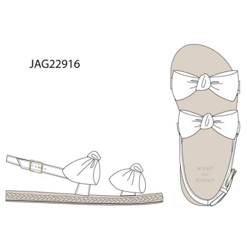 Janie and Jack - Kids G Wht 2bow Esp Sndl Sp1 Sb1