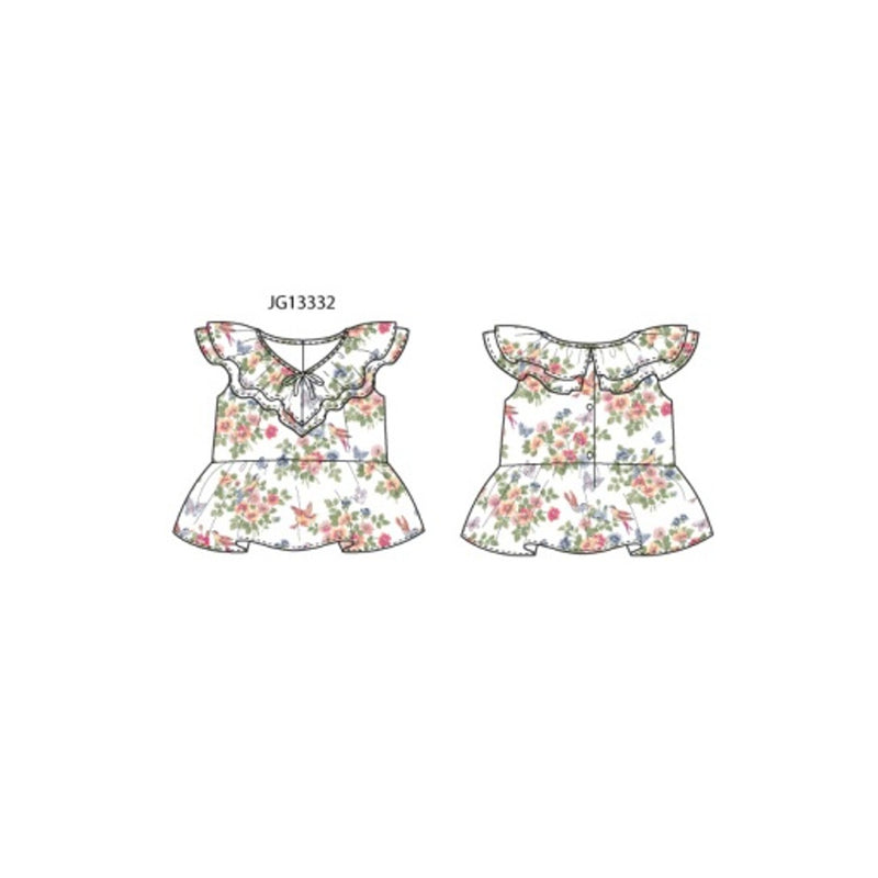 Janie and Jack - Girls with Wht Flrl Sl Top Sp1