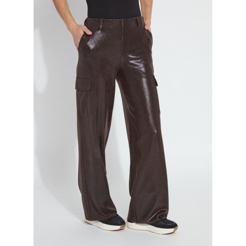 Lysse - Womens Callie Patent Foil Vegan Suede Cargo Pant Curvy