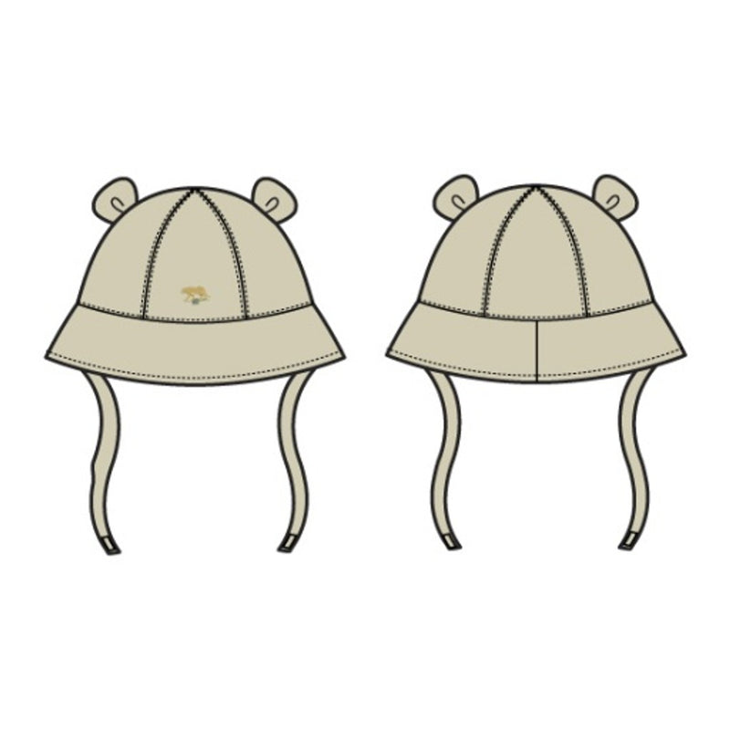 Janie and Jack - B Tan Bear Ears Leopard Icon Bucket Hat Sm2