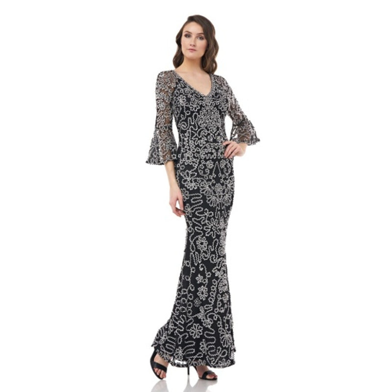 JS Collections - Womens Soutache Embroidered Gown