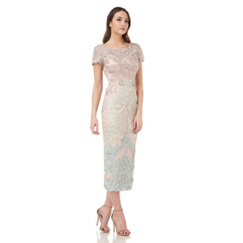 JS Collections - Womens Two-Tone Soutache Midi - Sand Teal