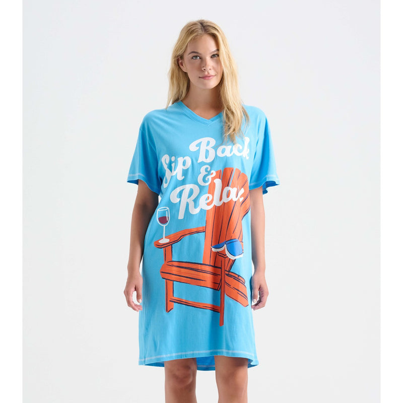 Little Blue House - Sip Back and Relax Womens Sleepshirt
