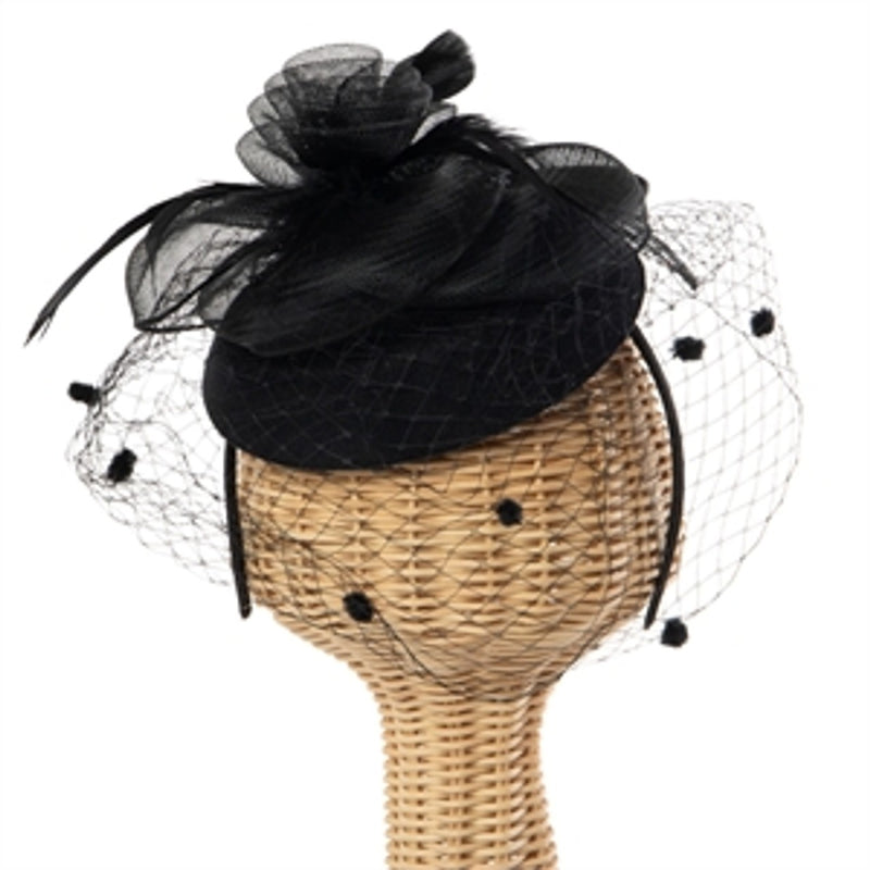 San Diego Hat Company - Womens Fascinator with Netted Veil
