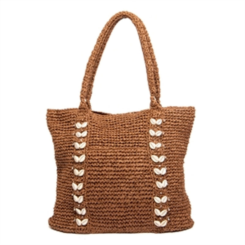 San Diego Hat Company - Molly Womens Paper Crochet Tote with Front