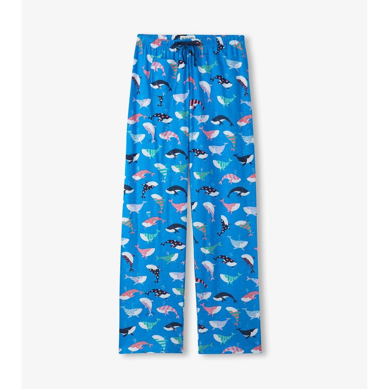 Little Blue House - Fun Whales Womens Jersey Pajama Pants