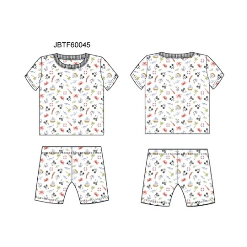Janie and Jack - K Short Sleeve Pirate Mickey Disney Sleep Sum 0