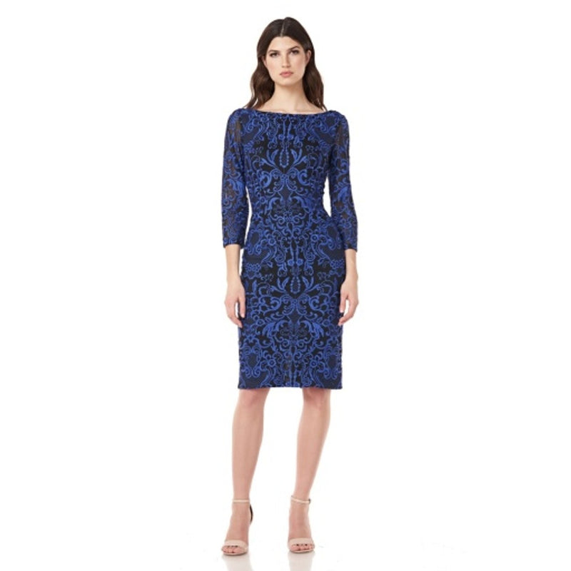 JS Collections - Womens Embroidered V-Back Cocktail
