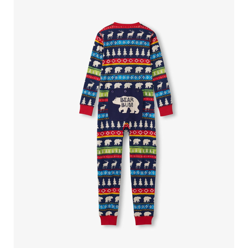 Little Blue House - Navy Fair Isle Kids Union Suit