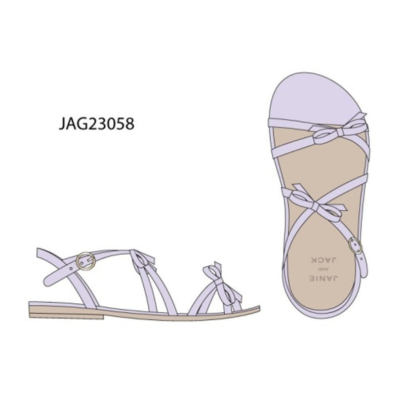 Janie and Jack - Kids G Prpl Bow Sandal Spbk