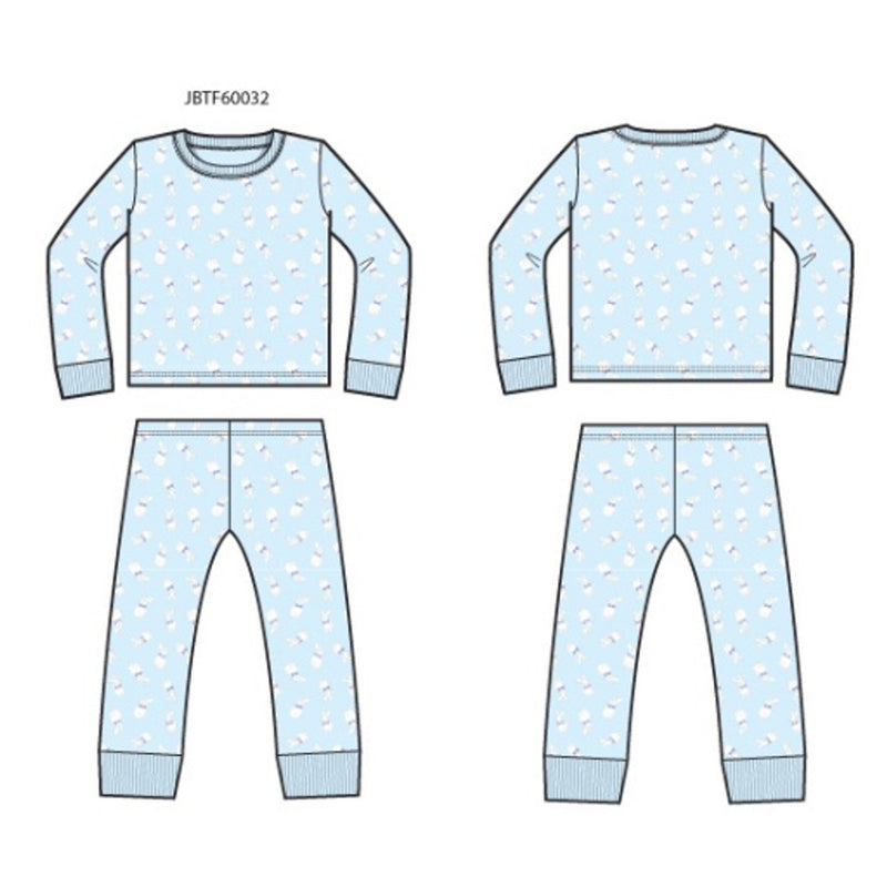 Janie and Jack - K Long Sleeve Bowtie Blue Bunny Sleep Estr 1