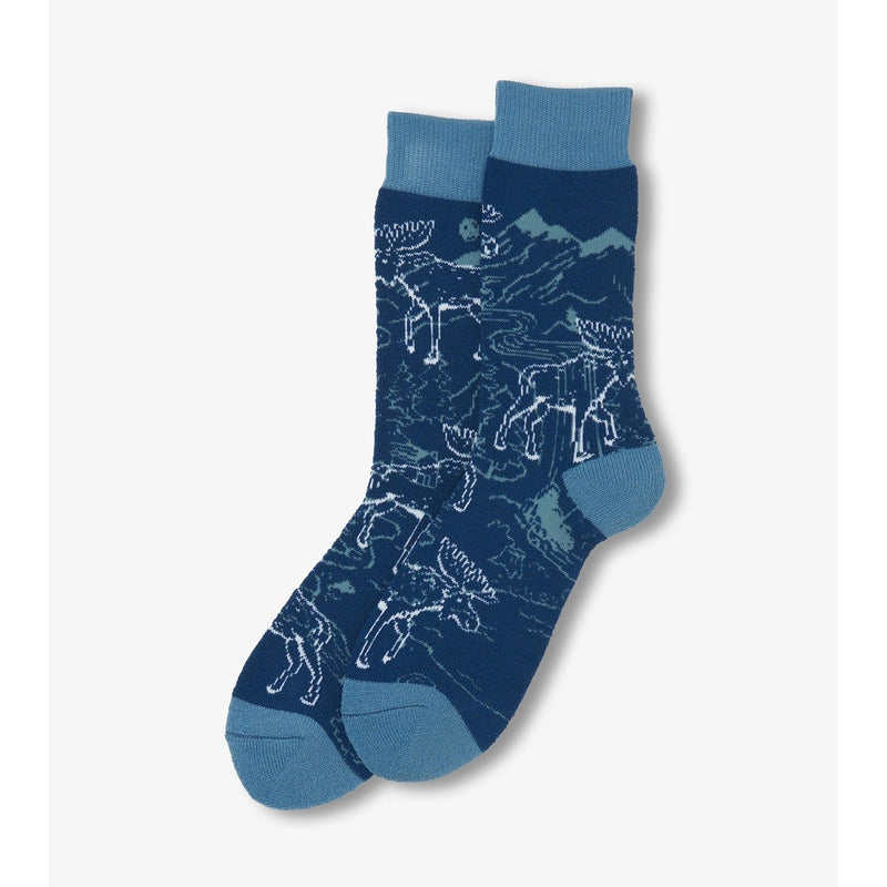 Little Blue House - Unisex Blue Moose Cozy Socks