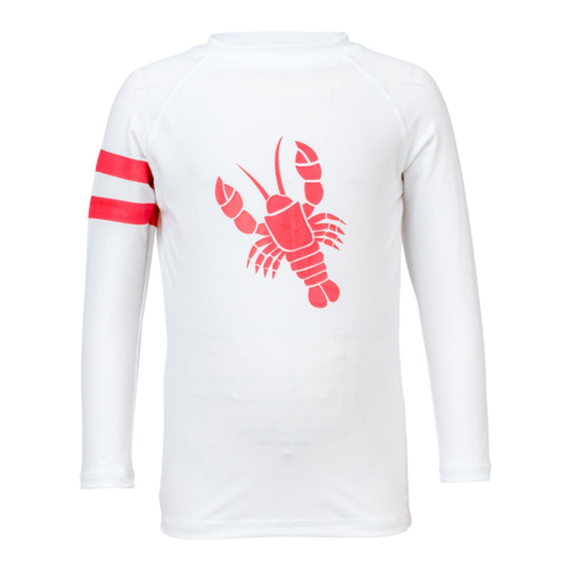 Snapper Rock - Boys White Lobster Long Sleeve Rash Top