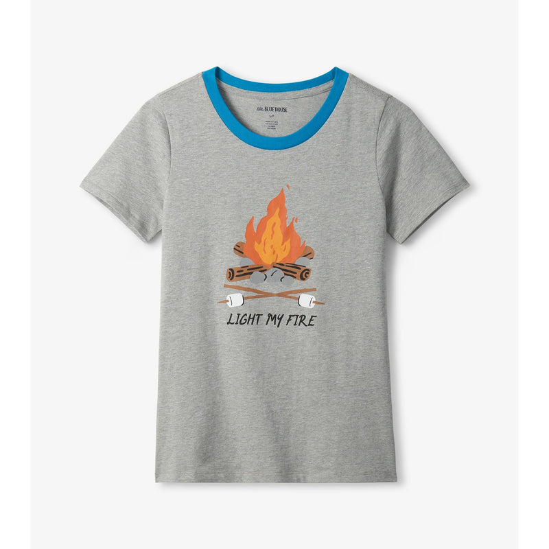 Little Blue House - Retro Camping Womens Pajama Tee
