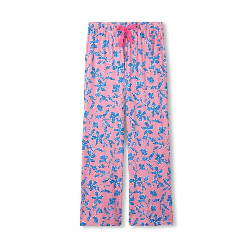 Little Blue House - Unisex Pink Batik Flowers Pj Pants in a Bag