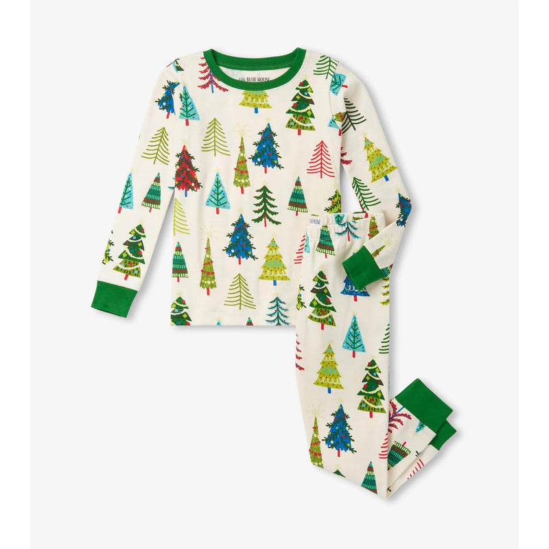 Little Blue House - Christmas Trees Kids Pj Set