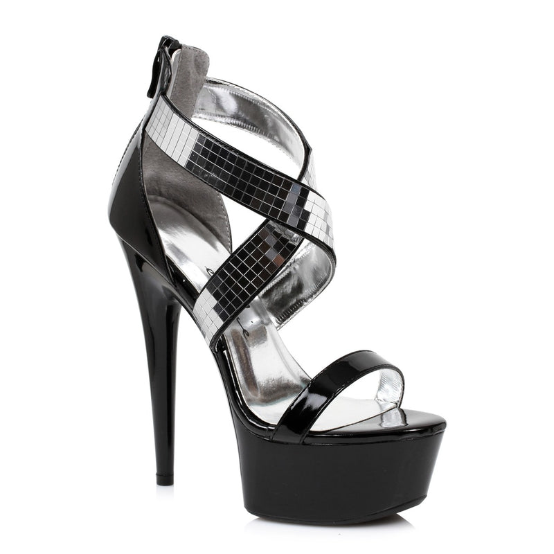 Ellie Shoes - 6" Metallic Stiletto Heel Platform Sandal
