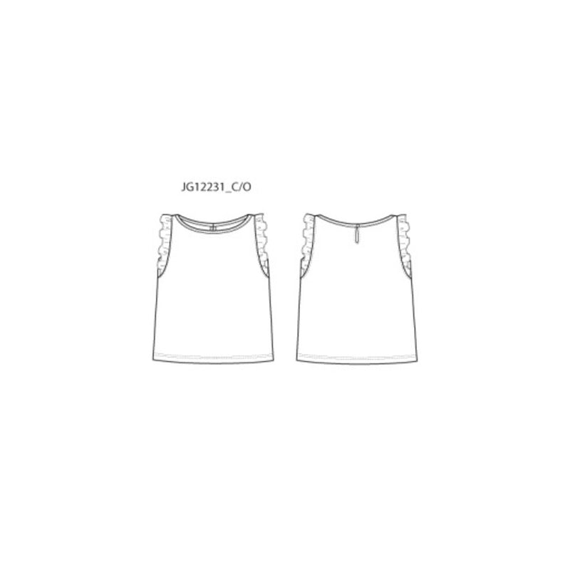Janie and Jack - Girls K Wht Stamp Graphic Top Sm1
