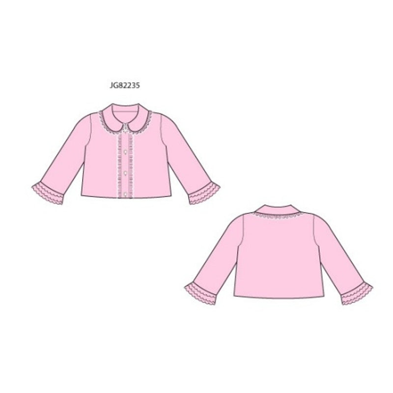 Janie and Jack - Girls S Pnk Mini Scllp Long Sleeve Cardi E1