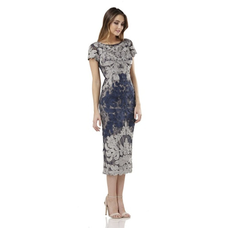 JS Collections - Womens Two-Tone Soutache Midi - Silver/Navy