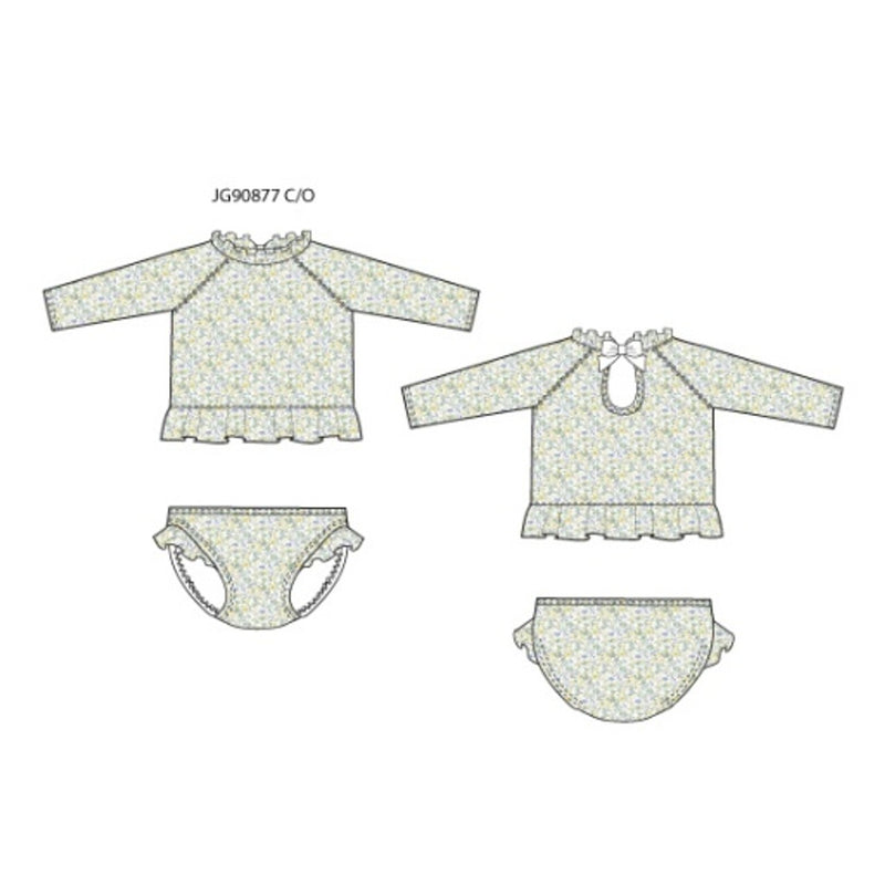 Janie and Jack - Girls K X Multi Ditsy Rg Set Swim E2