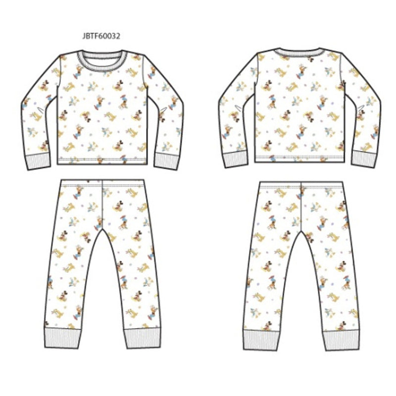 Janie and Jack - K Long Sleeve Mickey Goofy Eggs Disney Sleep Estr 1