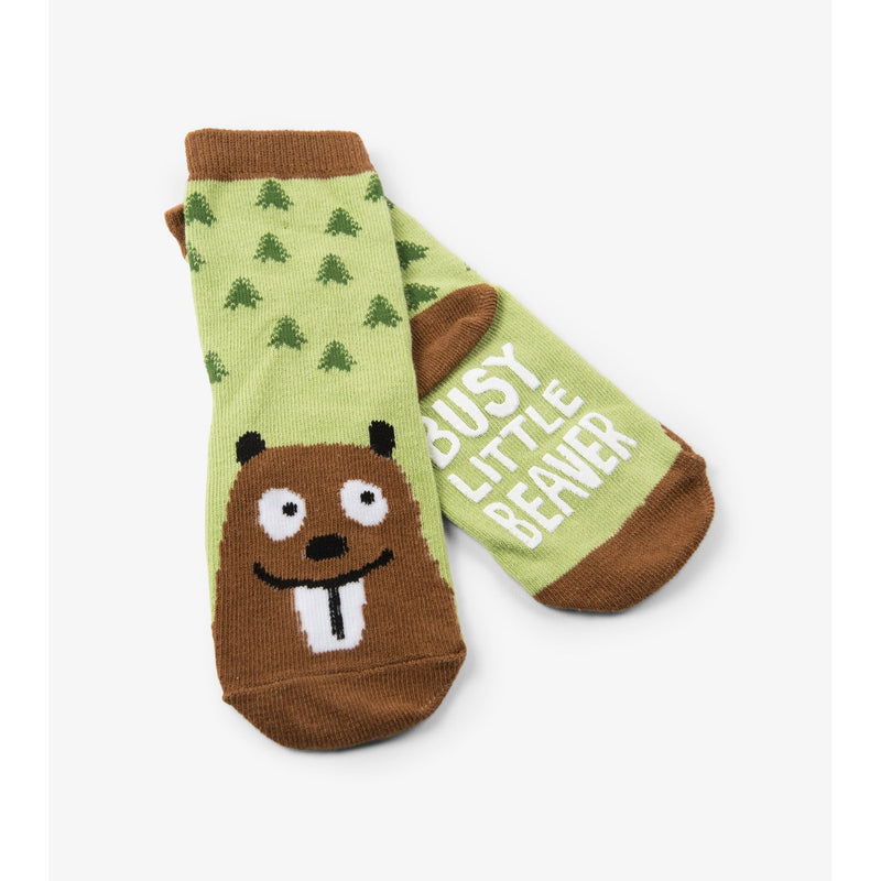 Little Blue House - Busy Little Beaver Kids Animal Face Socks