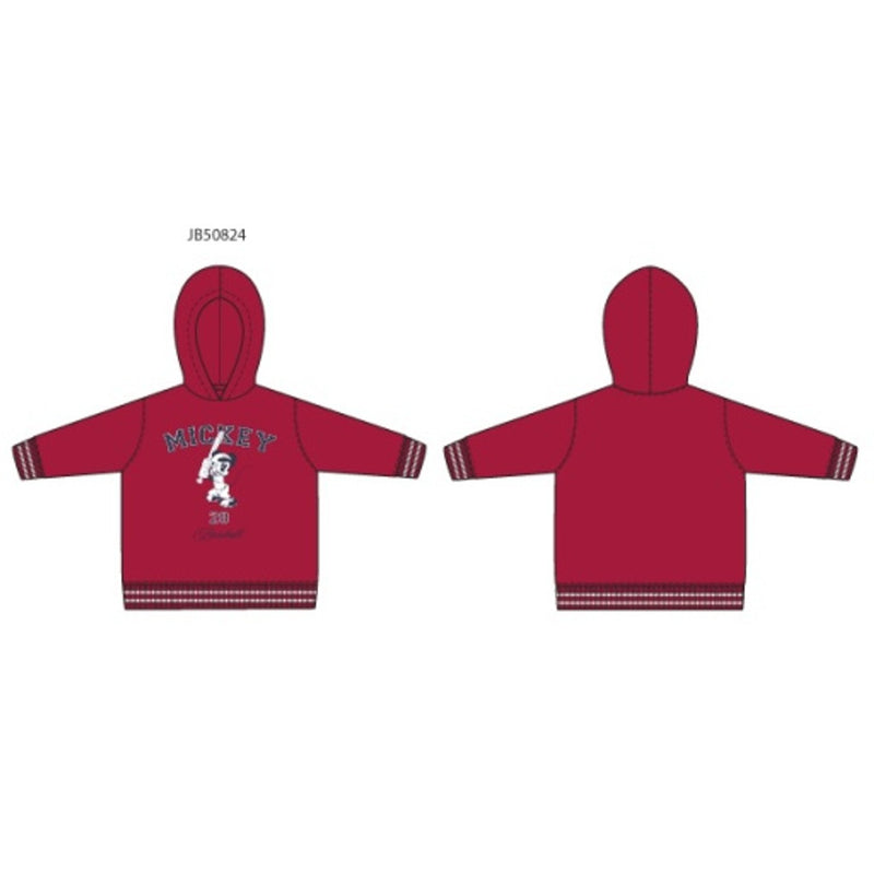 Janie and Jack - Boys K Red Mickey Emb Graphic Fleece Hoodie Disney