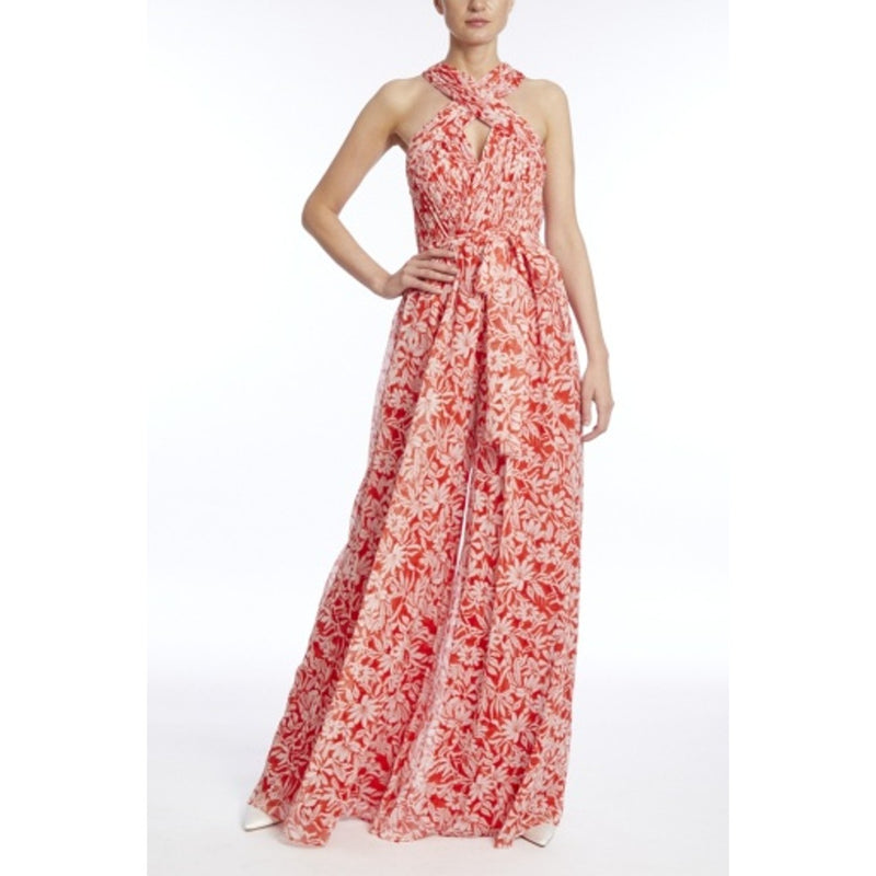 Badgley Mischka - Womens Prnt Pleated Jmpst