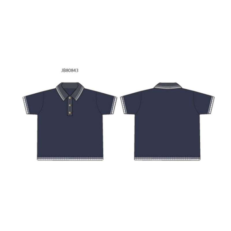 Janie and Jack - Boys S Short Sleeve Navy Sweater Polo E1