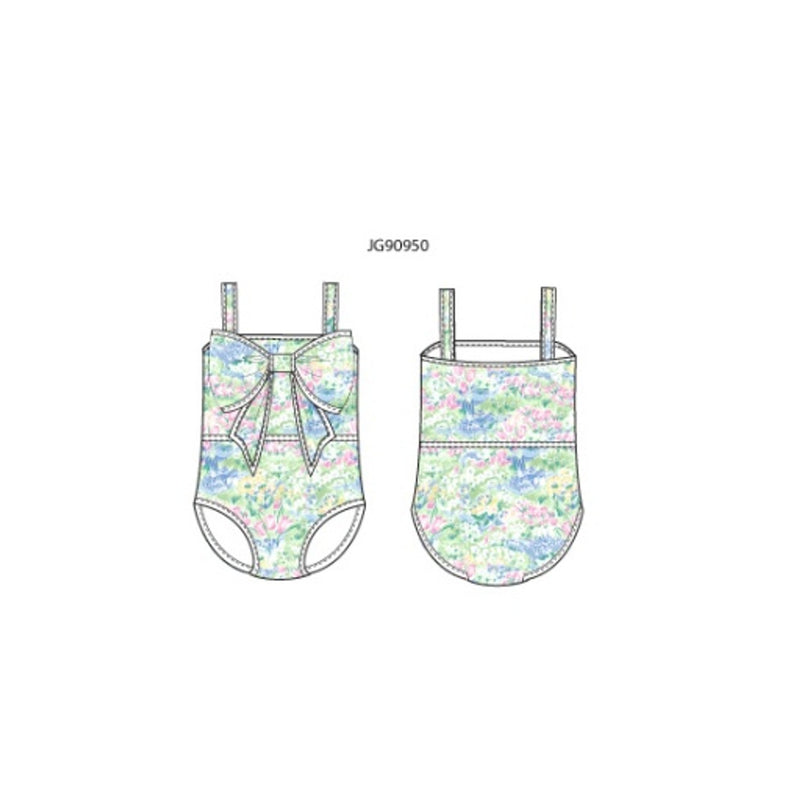 Janie and Jack - Girls K Multi Scenic Bow 1 Pc Swim E1