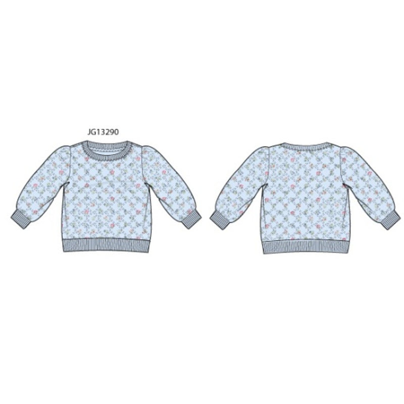 Janie and Jack - Girls K X Blu Flrl Ml Swtshrt Sp1