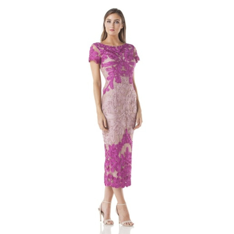 JS Collections - Womens Two-Tone Soutache Midi - Punch/Mauve