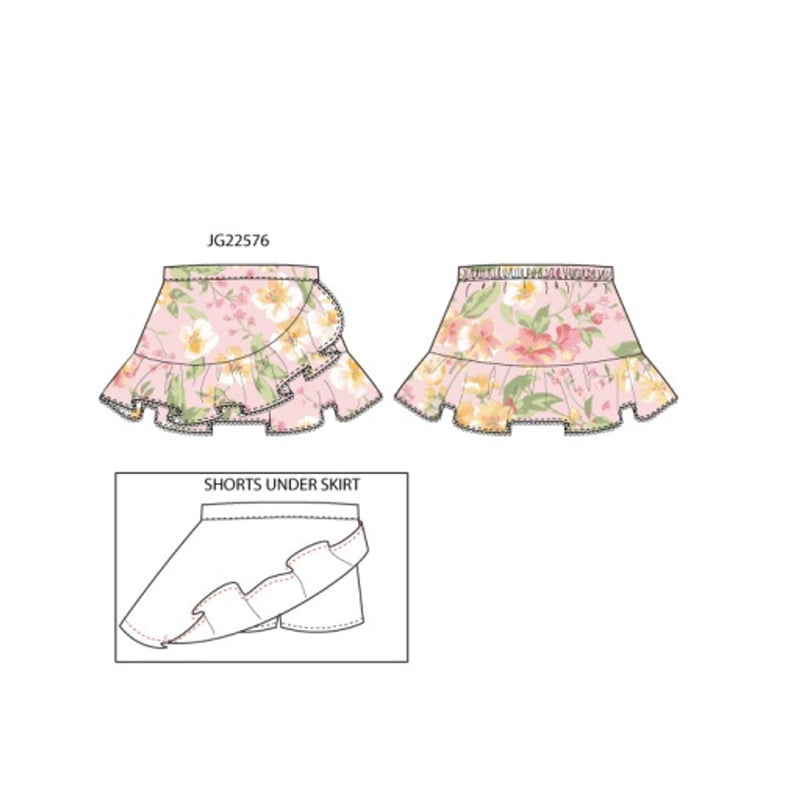 Janie and Jack - Girls with Es Pnk Flrl Rffl Skort Sm1