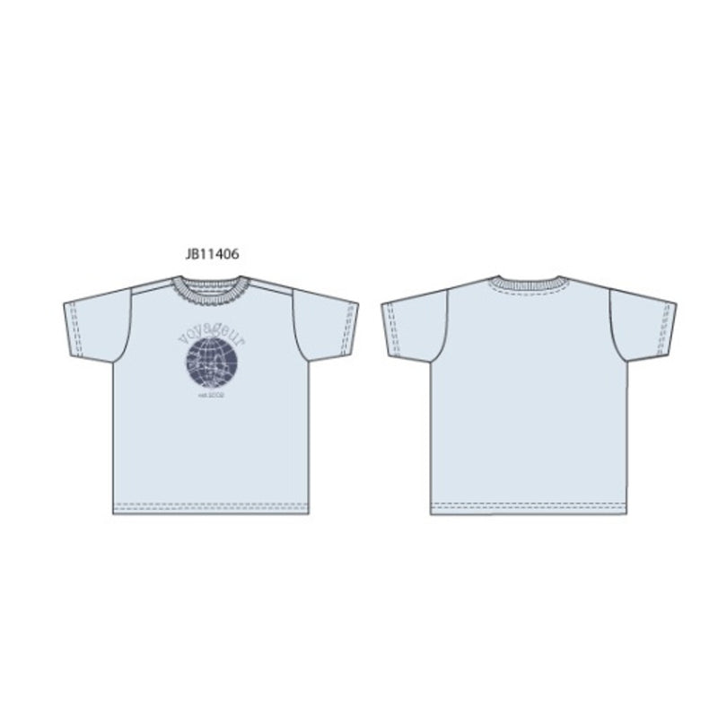 Janie and Jack - Boys K Es Short Sleeve Lt Blue World Graphic Tee Spbk