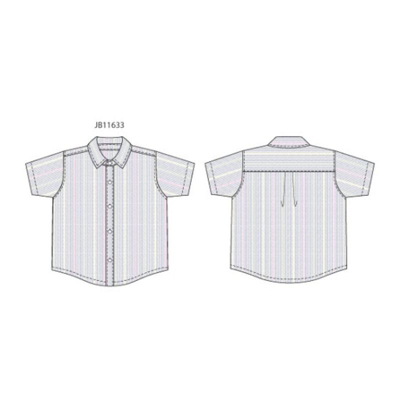 Janie and Jack - Boys with Short Sleeve Multi Stripe Seersucker Shirt E1