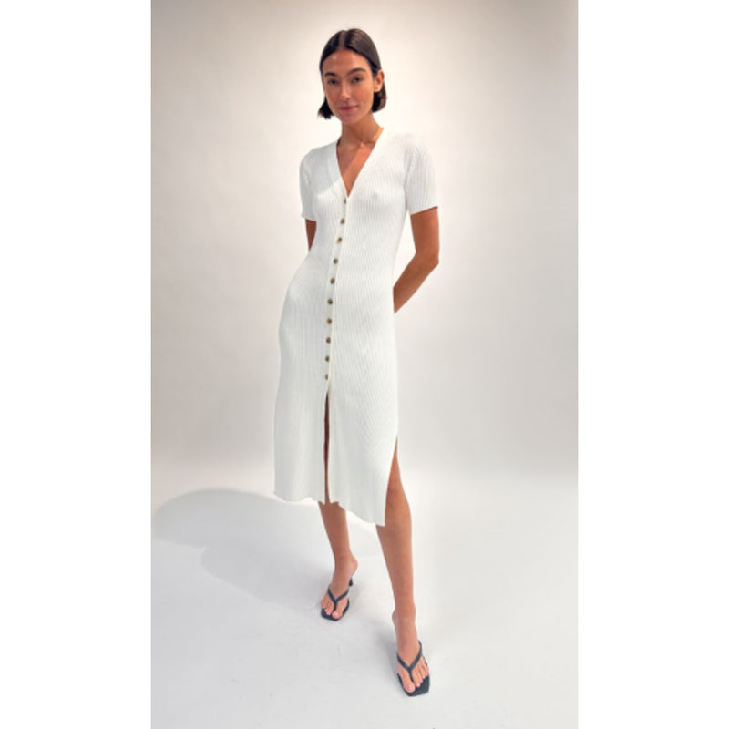Onia - Womens V-Neck Button Front Dress