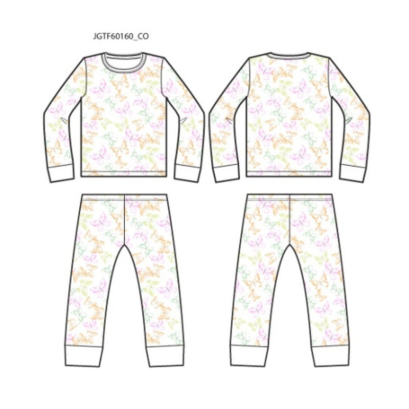 Janie and Jack - K Long Sleeve Butterfly Sleep Sb1 E1